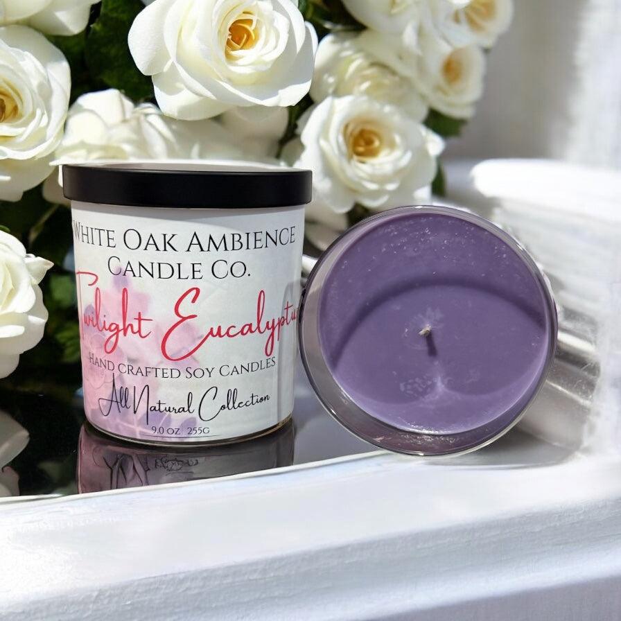 Twilight Eucalyptus Soy Candle – White Oak Ambience - White Oak Ambience