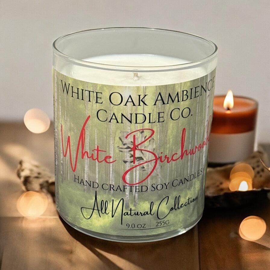 White Birchwood Soy Candle – White Oak Ambience - White Oak Ambience