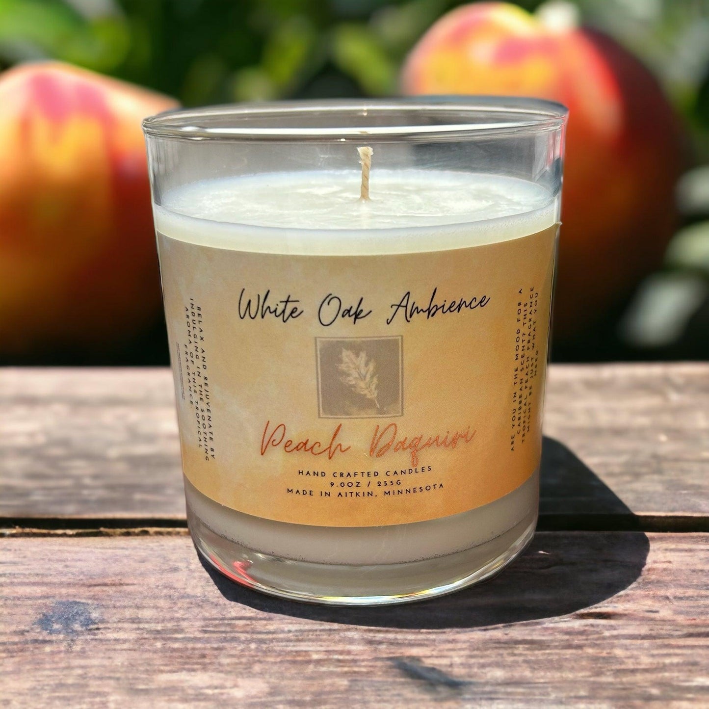 Peach Daquiri Scented Candle - White Oak Ambience Container Candle