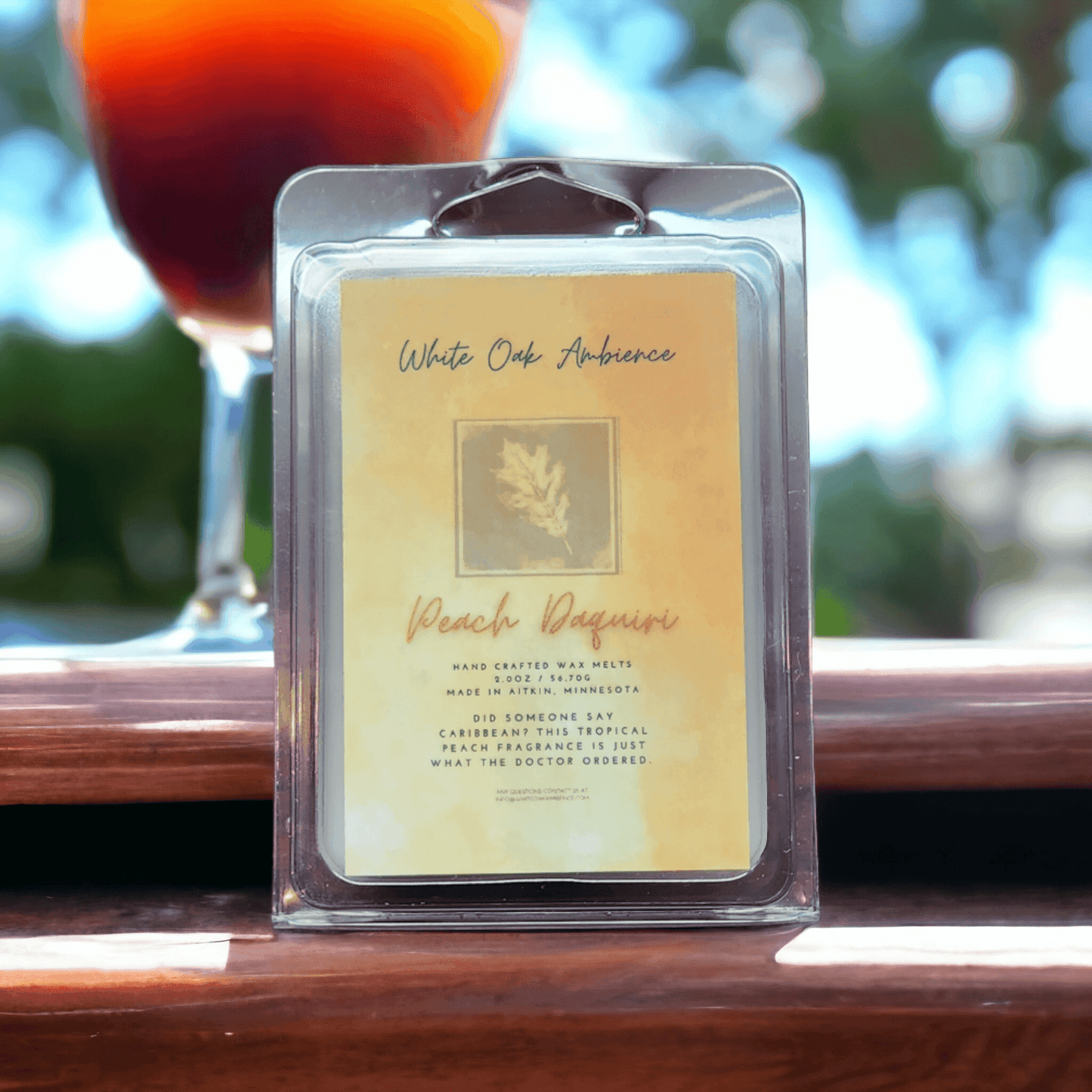 Peach Daquiri Scented Wax Melt - White Oak Ambience Wax Melt