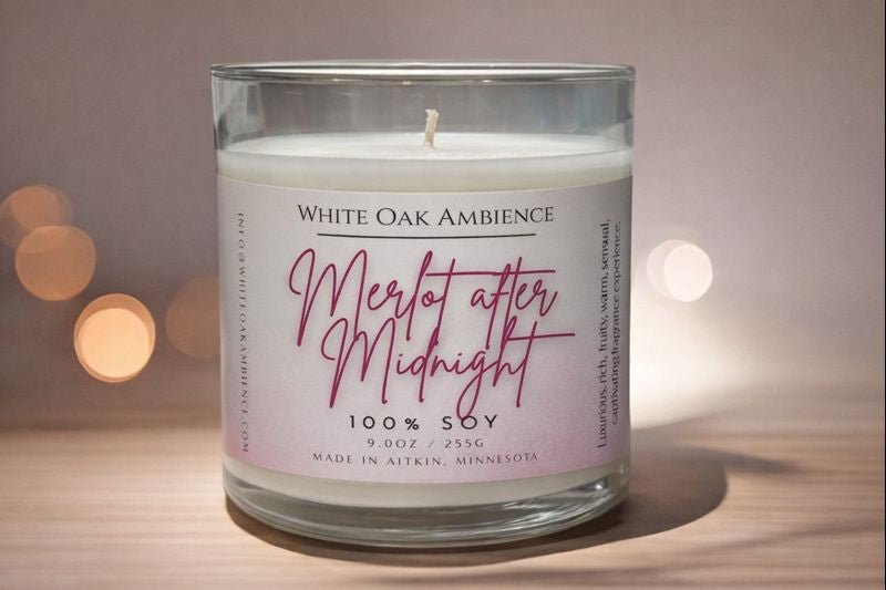 Merlot after Midnight Scented Candle - White Oak Ambience