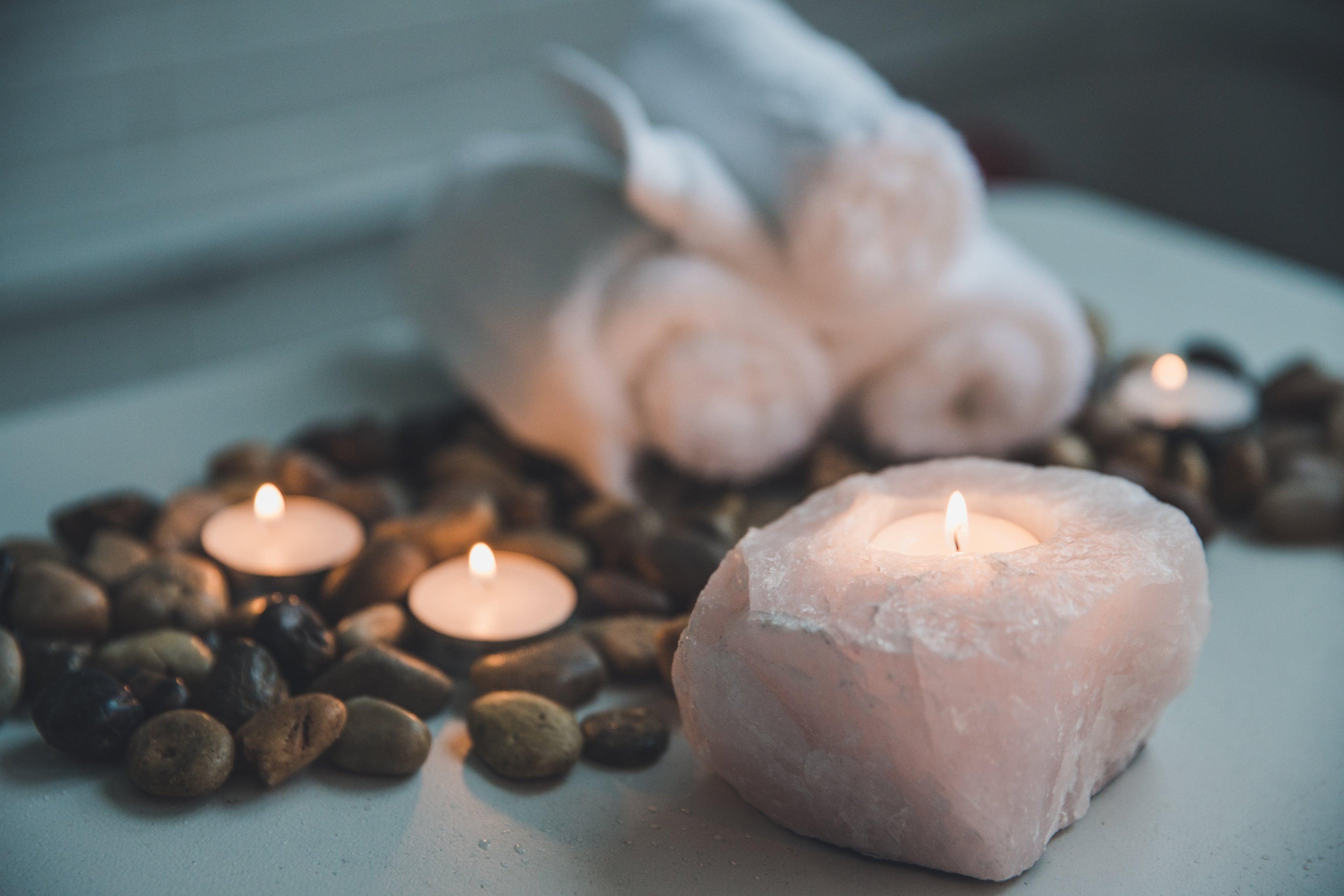 candle-in-natural-stone-holder - White Oak Ambience United States