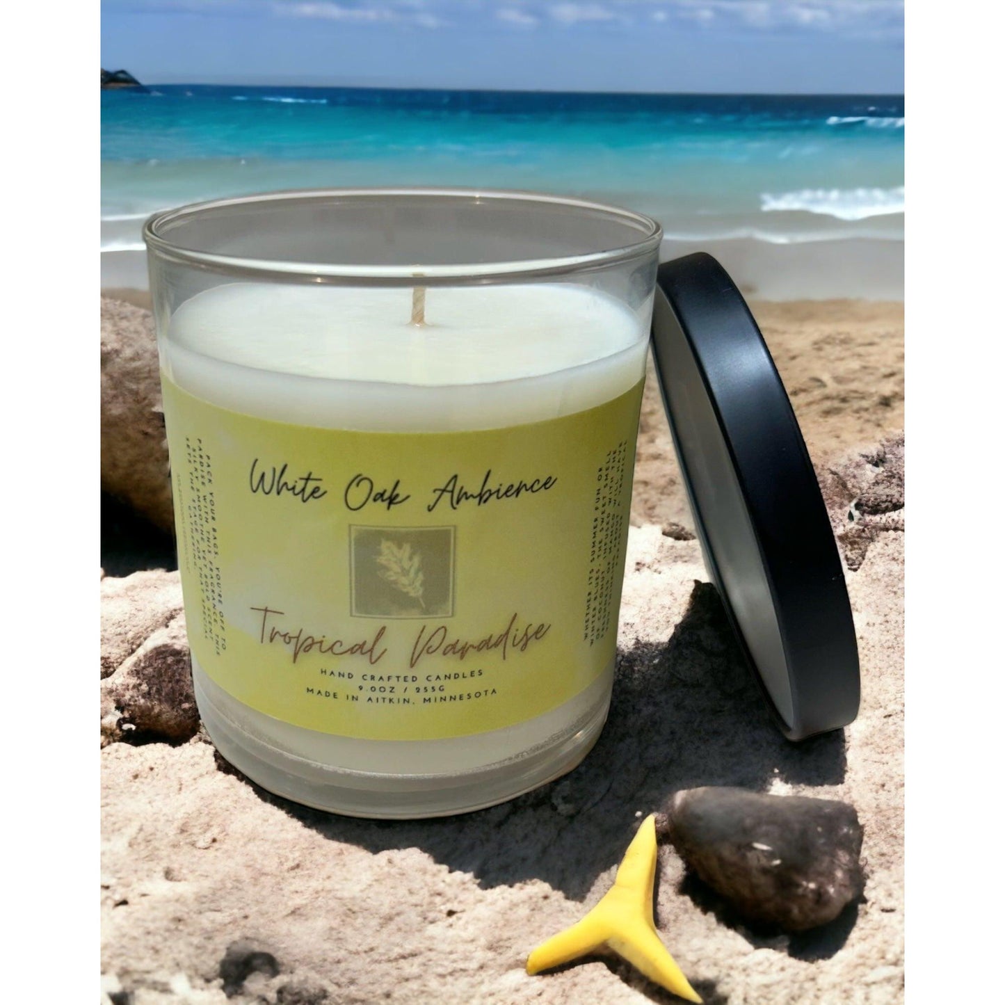 Tropical Paradise Scented Candle - White Oak Ambience Container Candle
