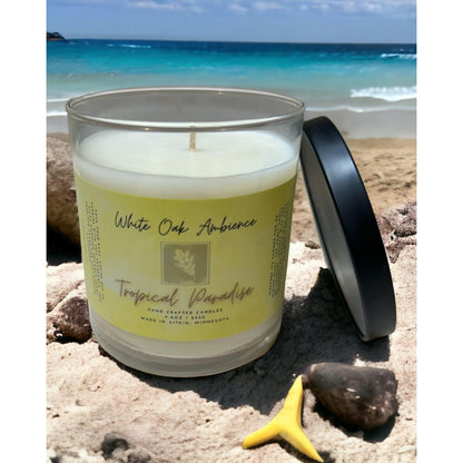 Tropical Paradise Scented Candle - White Oak Ambience Container Candle